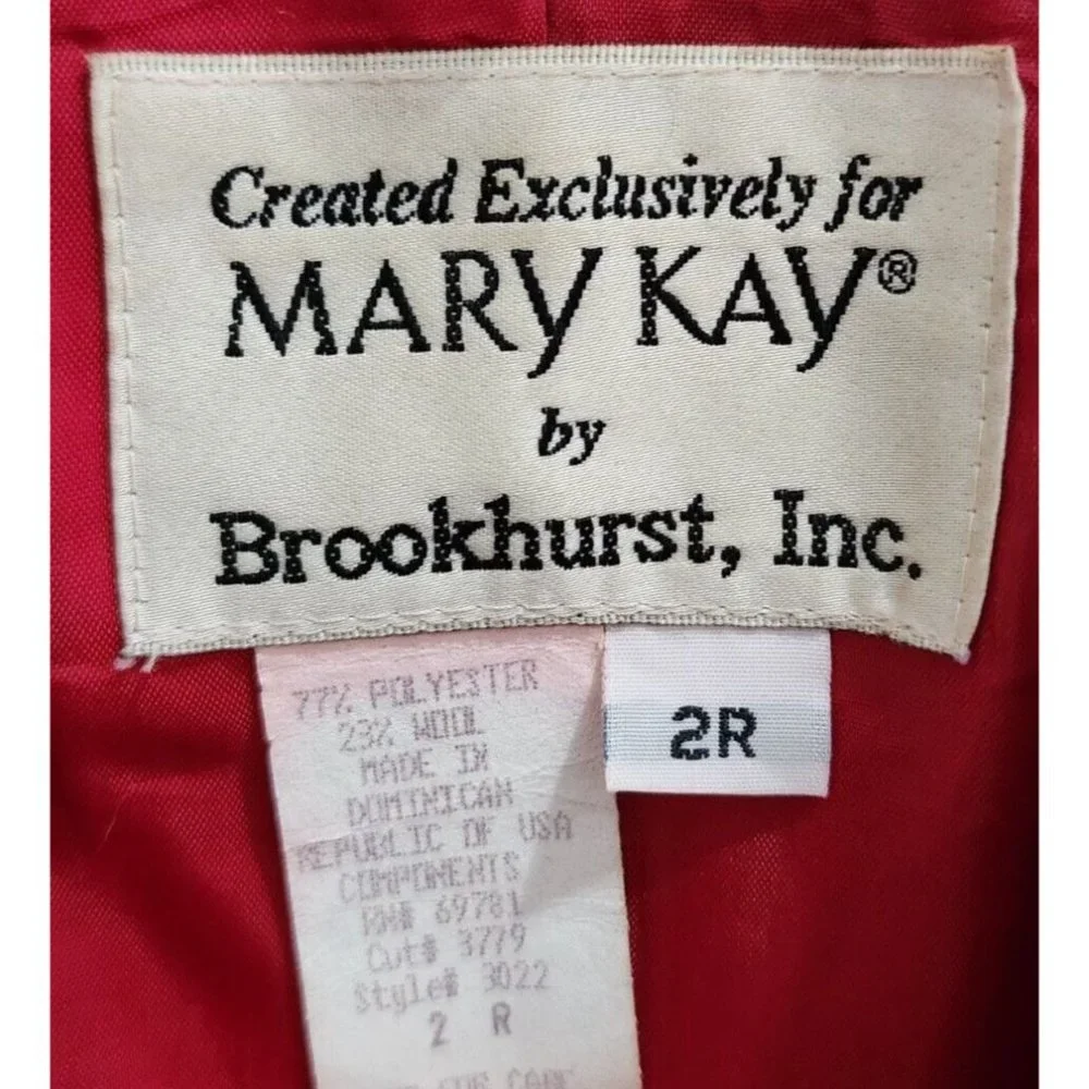 Lot of‎ 2 Mary Kay Women's Button Up Blazer Jackets Red Embroidered Size 2/2P